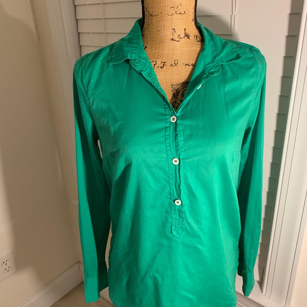 Jcrew green long sleeve top